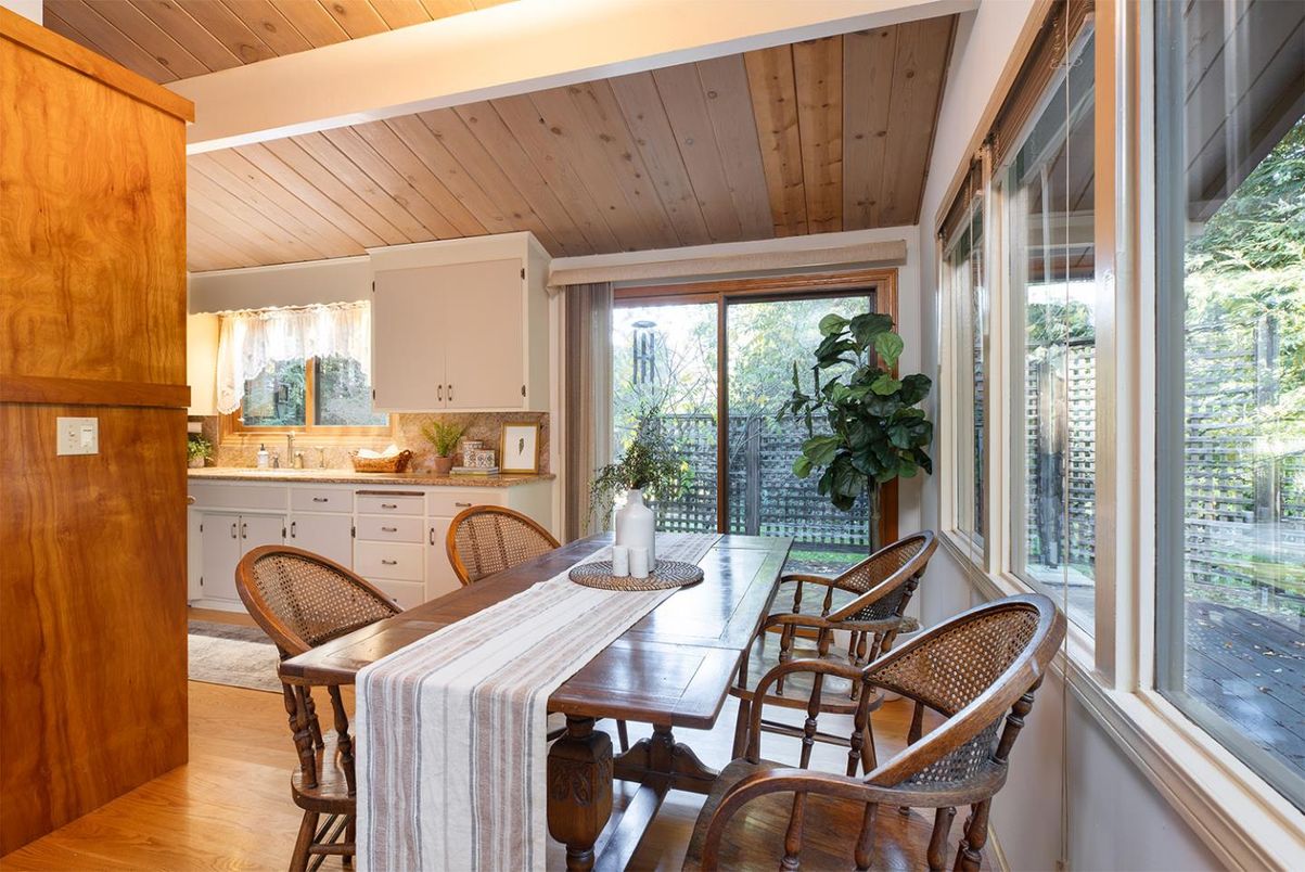 Dining room, Interior, Wooden Ceilings, Wood Texture Flooring