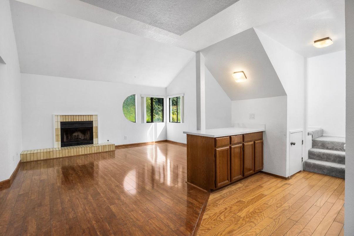 Empty room, Fireplace, Interior, Wood Texture Flooring