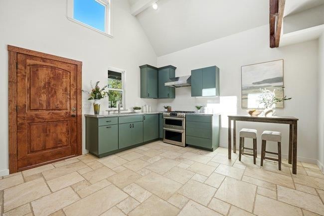 Interior, Kitchen, Stainless Steel Appliances, Wooden Beams