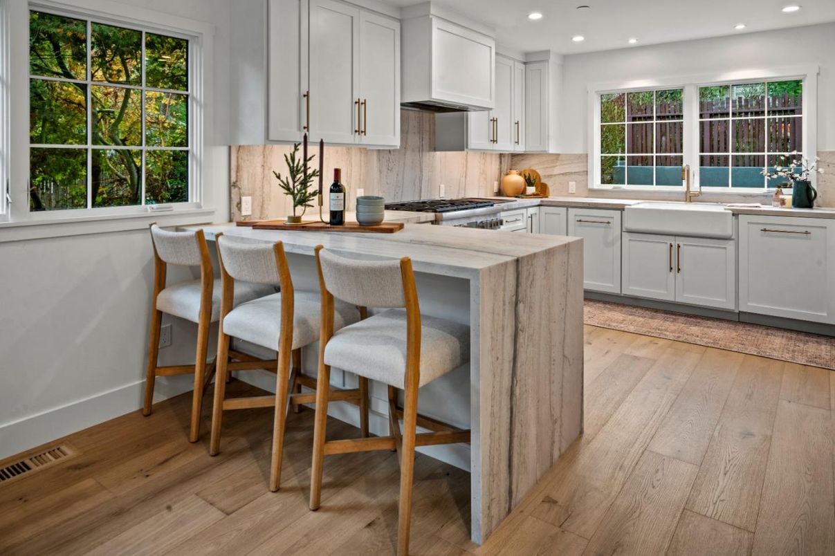 Interior, Kitchen, Recessed Lighting, Wood Texture Flooring