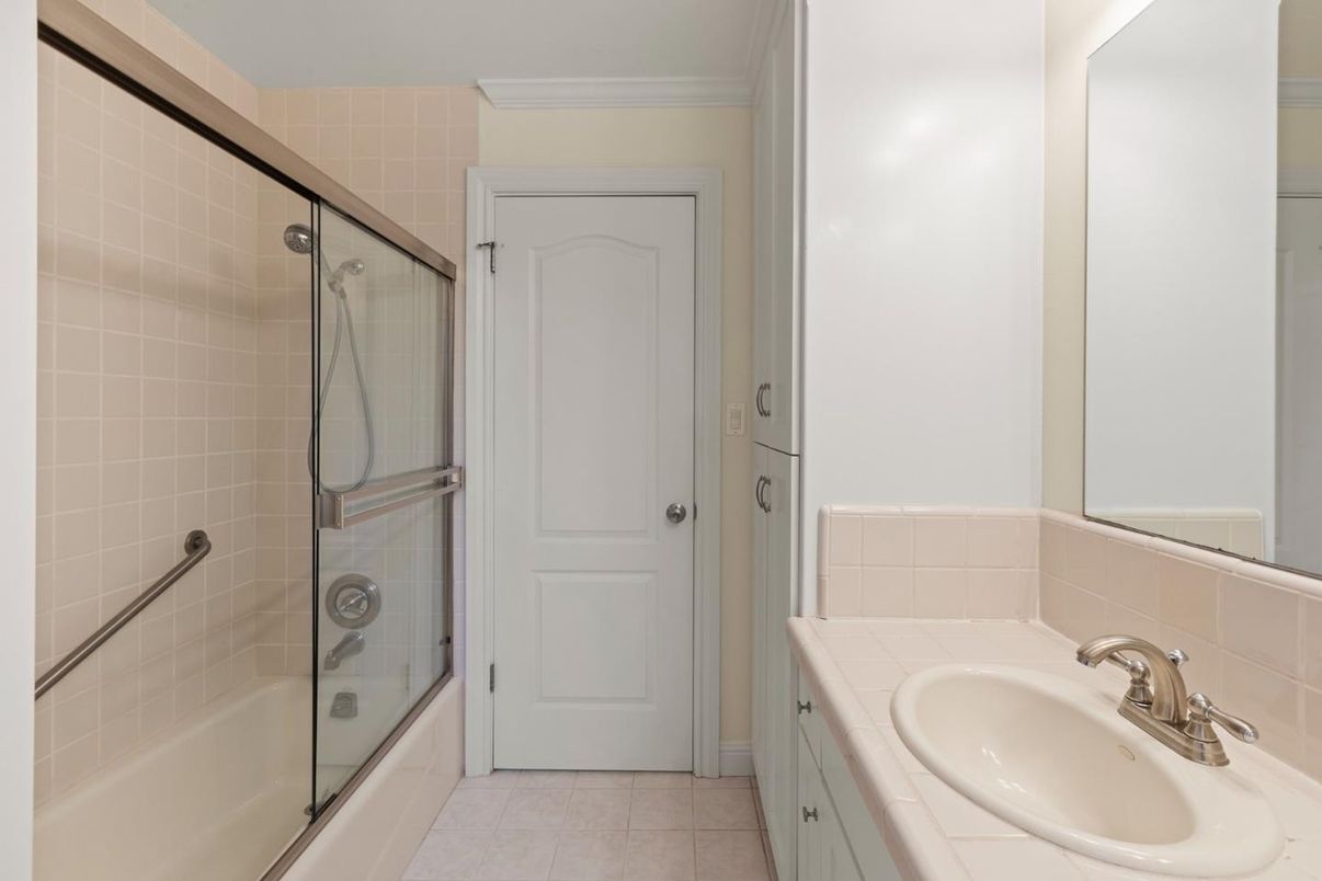 Bathroom, Glass Shower, Interior, Tile Countertops