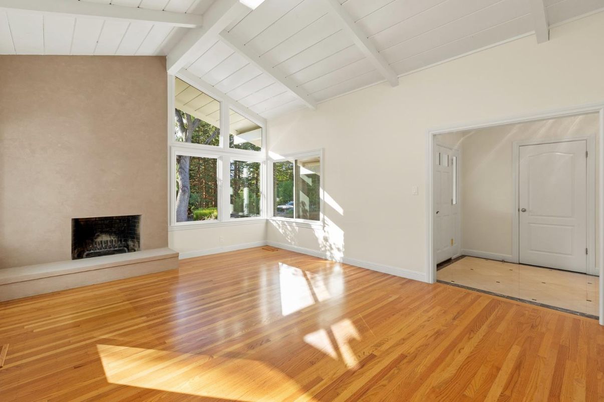 Empty room, Fireplace, Interior, Wood Texture Flooring