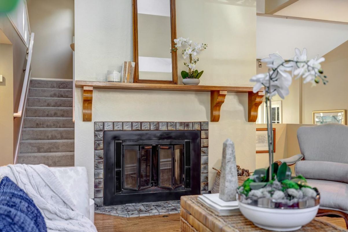 Fireplace, Interior, Wood Texture Flooring