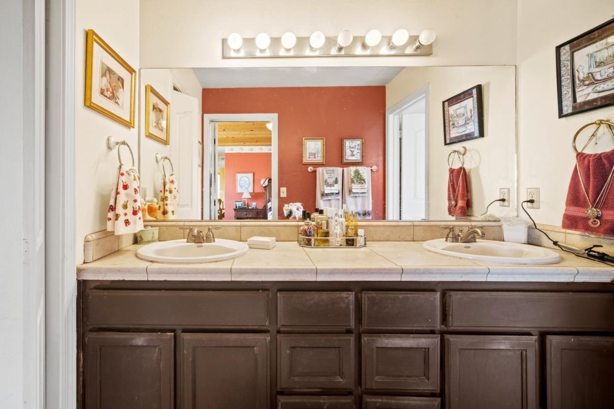 Bathroom, Dual Sink Vanities, Interior, Tile Countertops