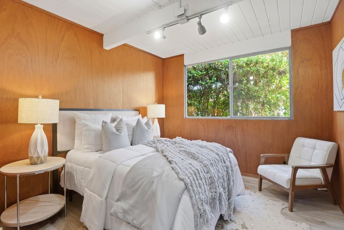 Bedroom, Interior, Wood Texture Flooring, Wooden Walls