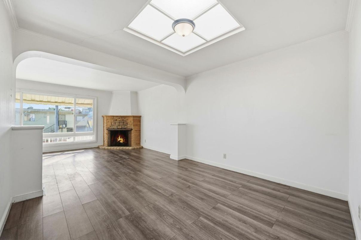 Empty room, Fireplace, Interior, Wood Texture Flooring