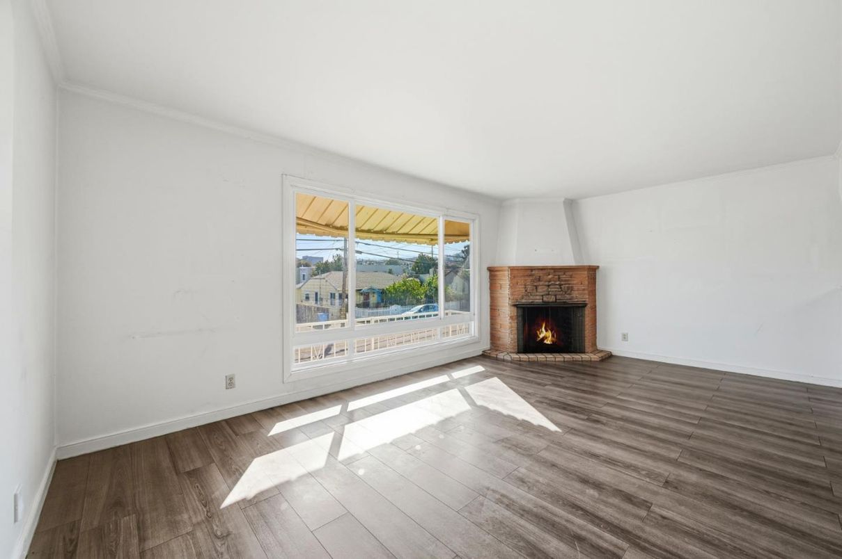 Empty room, Fireplace, Interior, Wood Texture Flooring