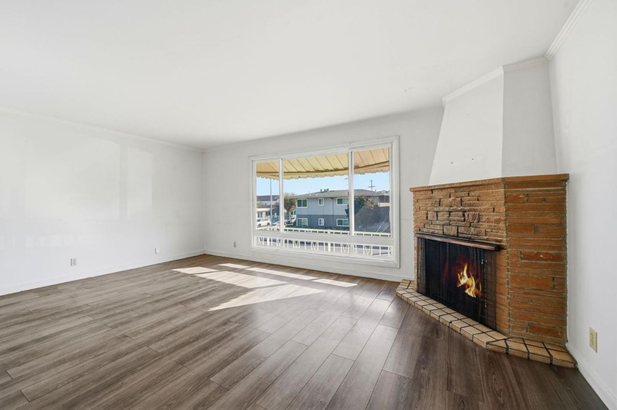 Empty room, Fireplace, Interior, Wood Texture Flooring