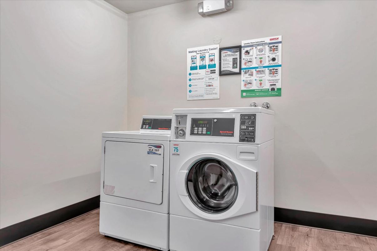 Interior, Washer, Wood Texture Flooring
