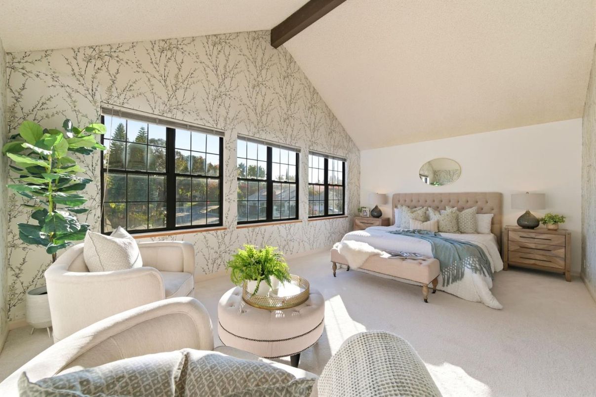 Bedroom, Interior, Wooden Beams