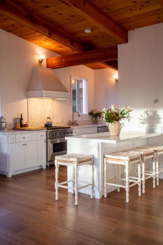 Interior, Kitchen, Stainless Steel Appliances, Wooden Beams, Wooden Ceilings, Wood Texture Flooring