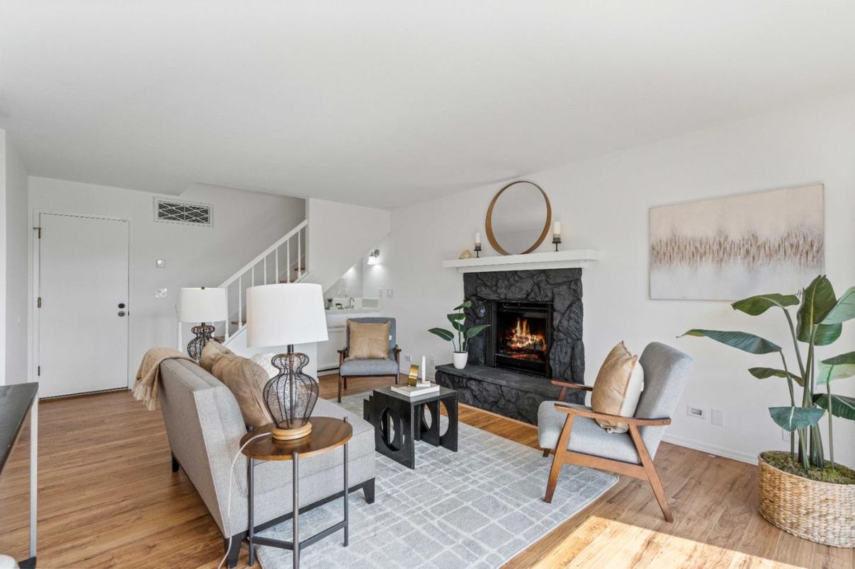 Fireplace, Interior, Living room, Wood Texture Flooring