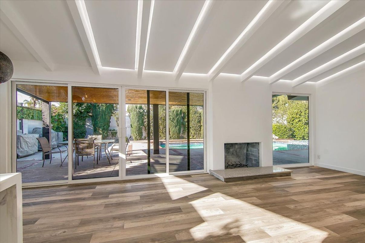 Fireplace, Interior, Wood Texture Flooring