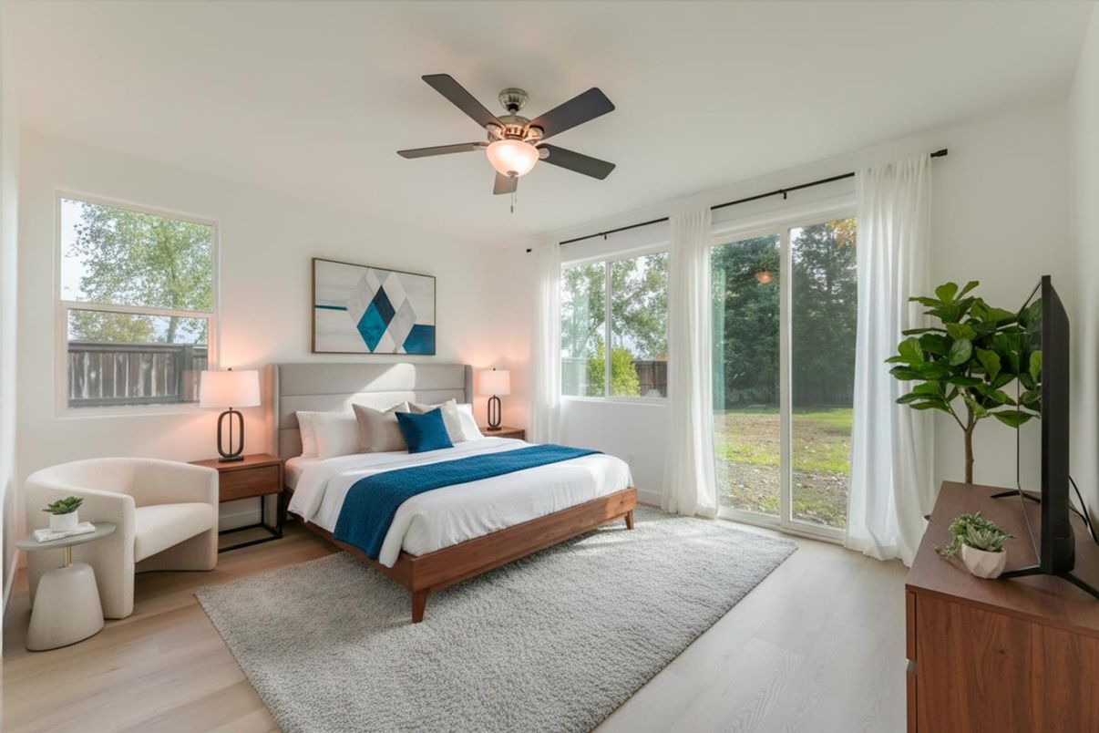 Bedroom, Interior, Wood Texture Flooring