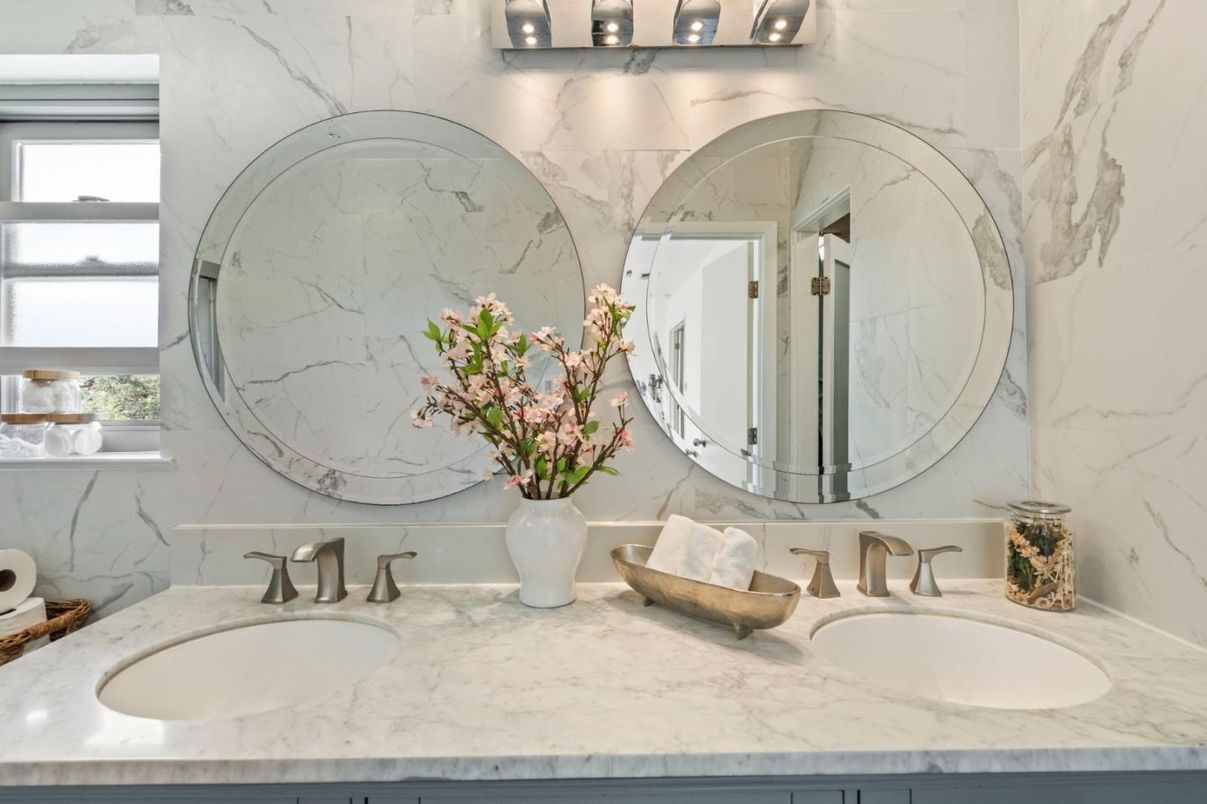 Bathroom, Dual Sink Vanities, Interior, Marble Walls