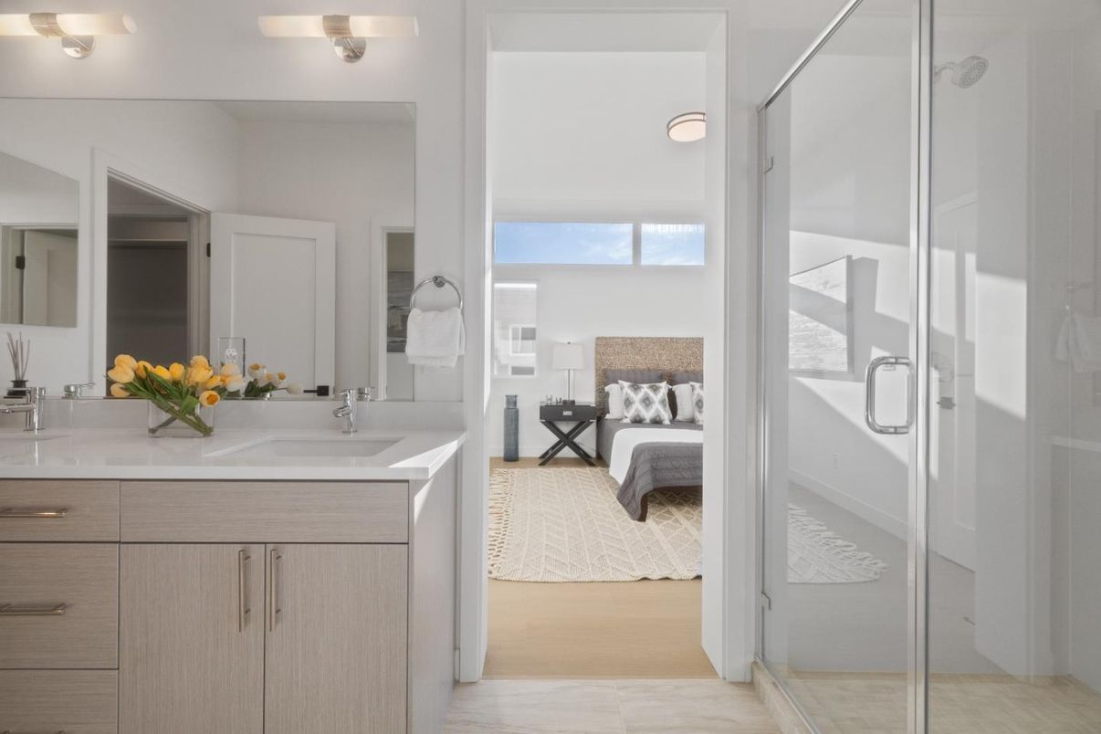 Bathroom, Bedroom, Dual Sink Vanities, Glass Shower, Interior