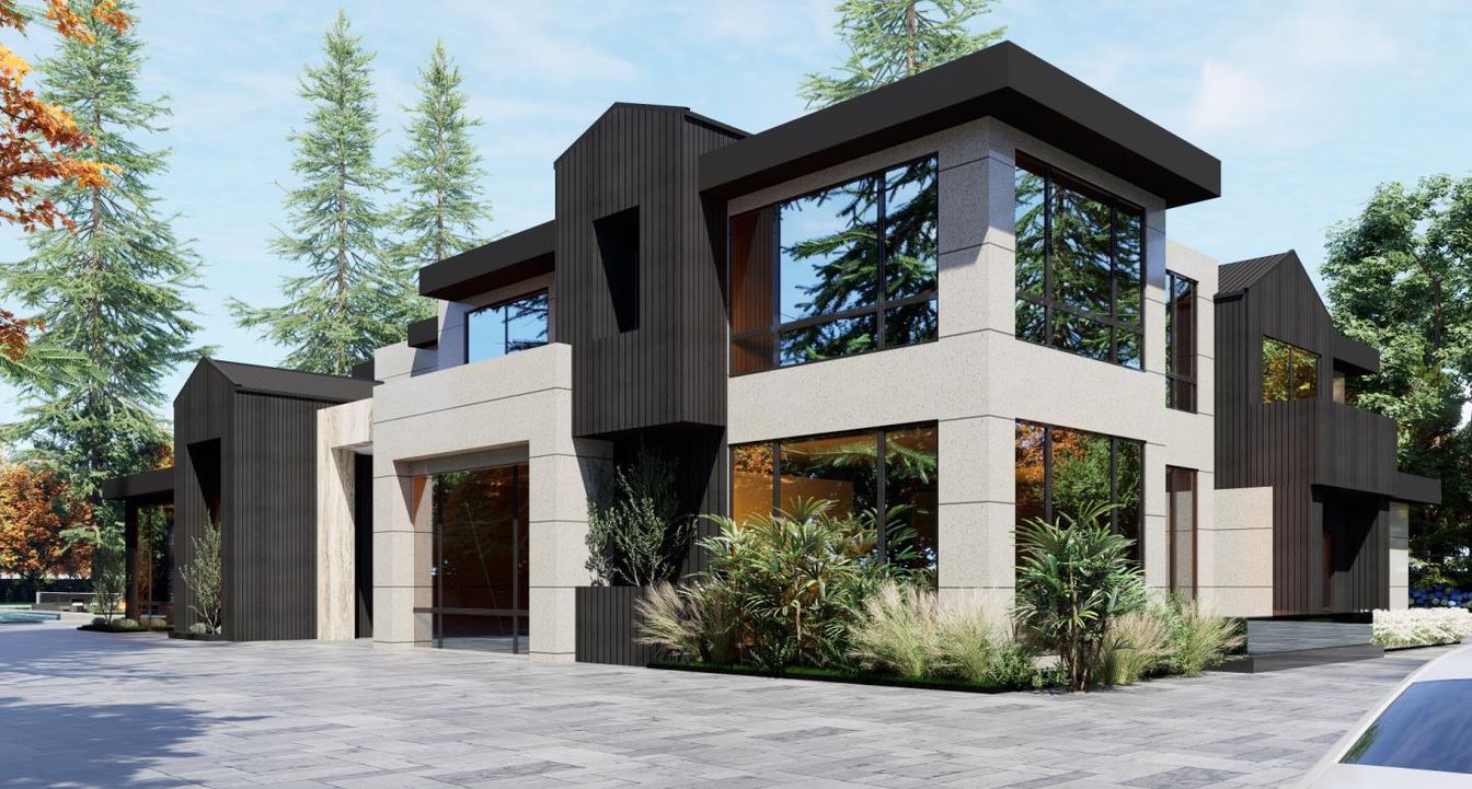 Exterior, Facade, Pool, Modern