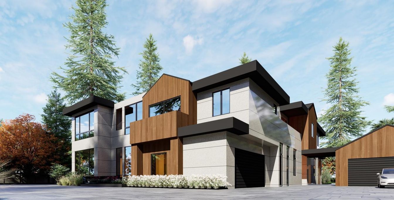 Attached, Exterior, Facade, Modern