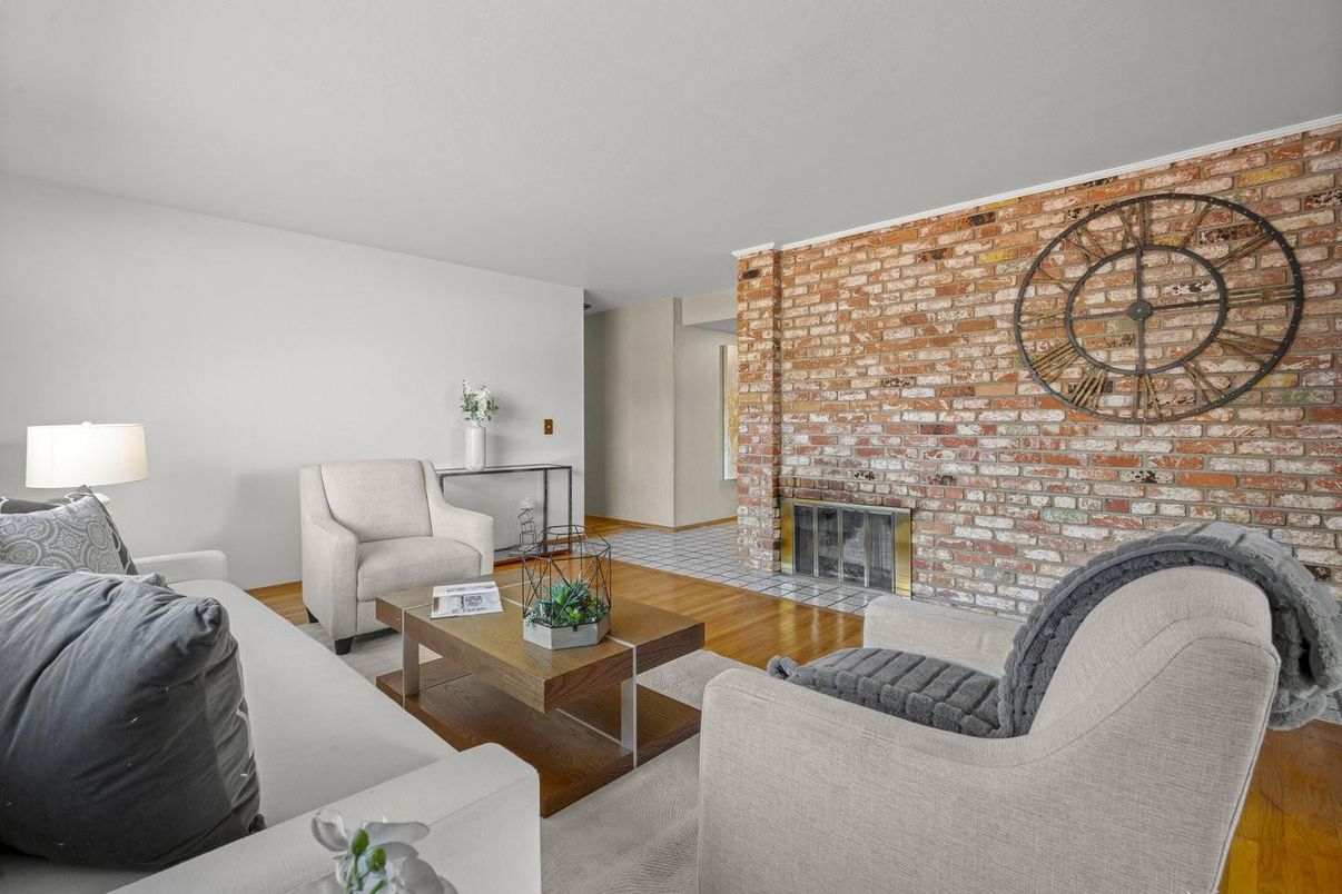 Fireplace, Interior, Living room, Stone Walls, Wood Texture Flooring