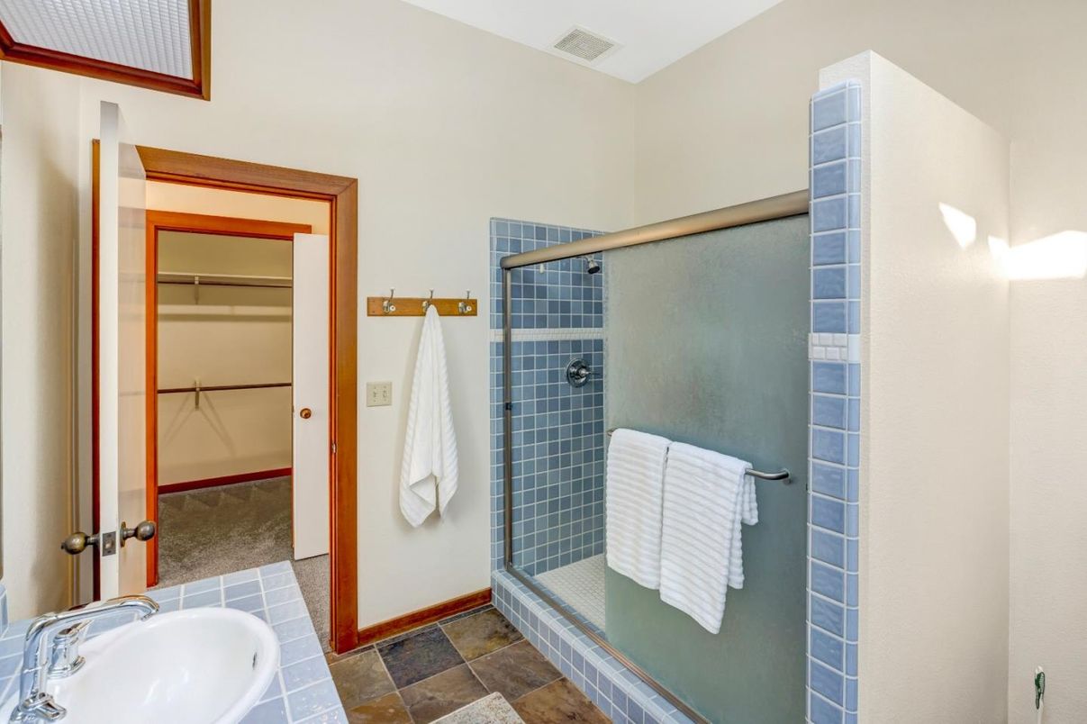 Bathroom, Glass Shower, Interior, Tile Countertops