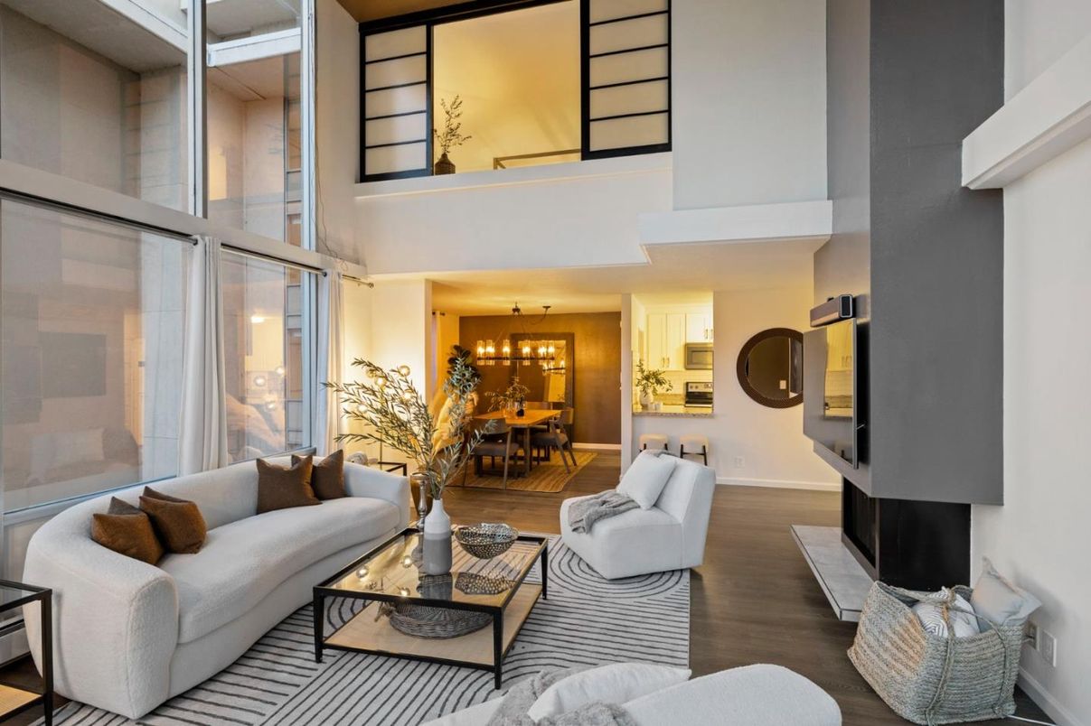 Dining room, Fireplace, Interior, Living room, Wood Texture Flooring