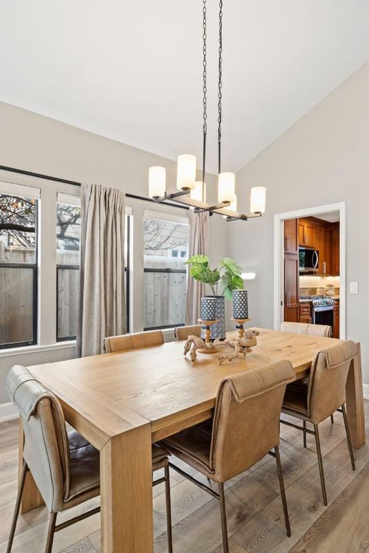 Chandelier, Dining room, Interior, Kitchen, Wood Texture Flooring