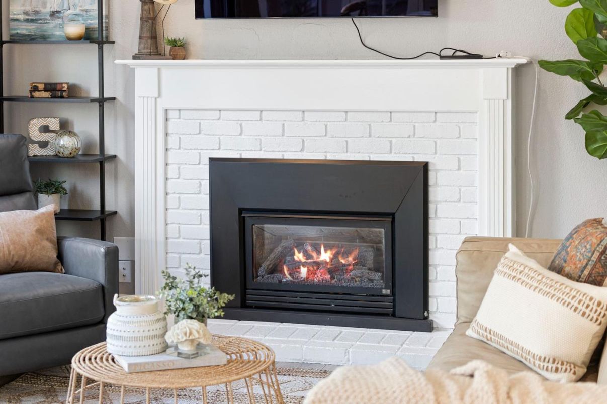 Fireplace, Interior, Living room, Stone Walls