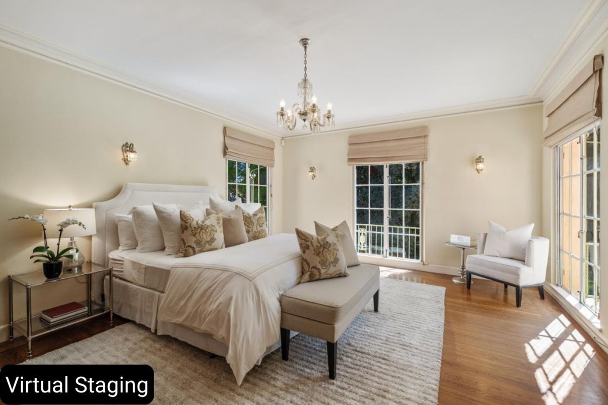 Bedroom, Chandelier, Interior, Wood Texture Flooring