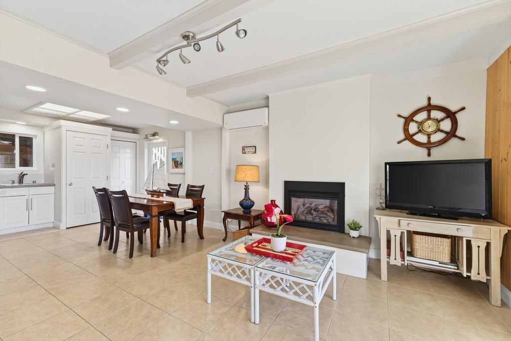Dining room, Fireplace, Interior, Living room, Recessed Lighting