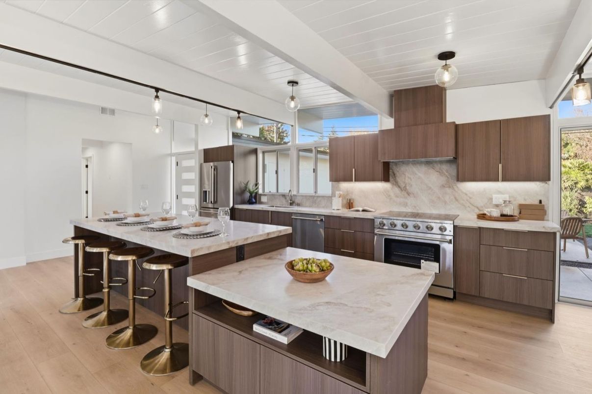 Interior, Kitchen, Stainless Steel Appliances, Wood Texture Flooring