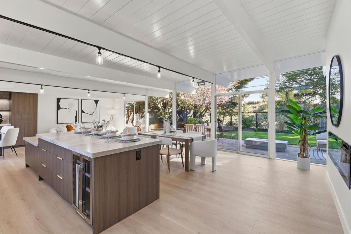 Dining room, Interior, Wood Texture Flooring
