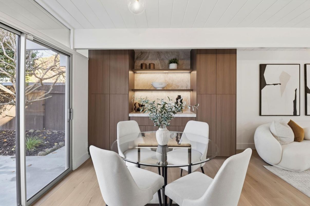 Dining room, Interior, Wood Texture Flooring
