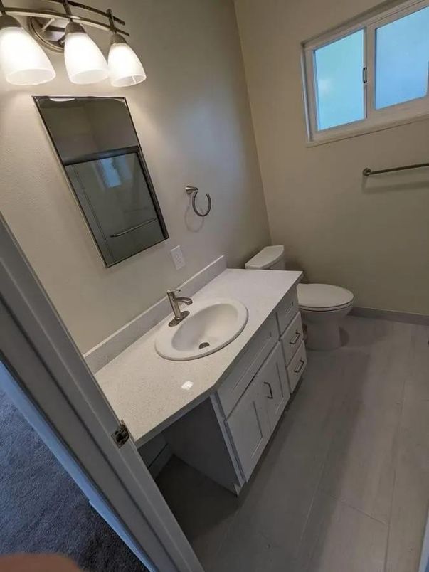 Bathroom, Dual Sink Vanities, Interior, Wood Texture Flooring
