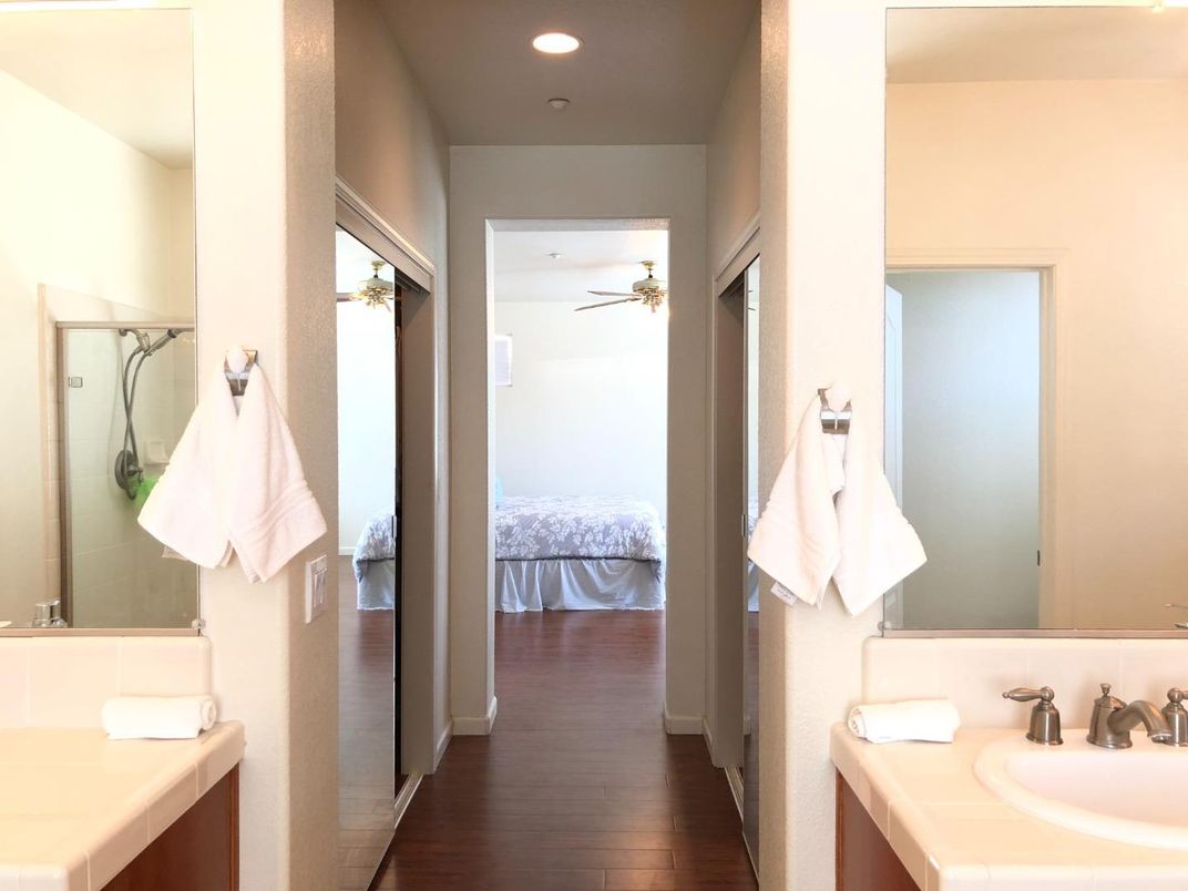 Bathroom, Bedroom, Interior, Recessed Lighting, Wood Texture Flooring