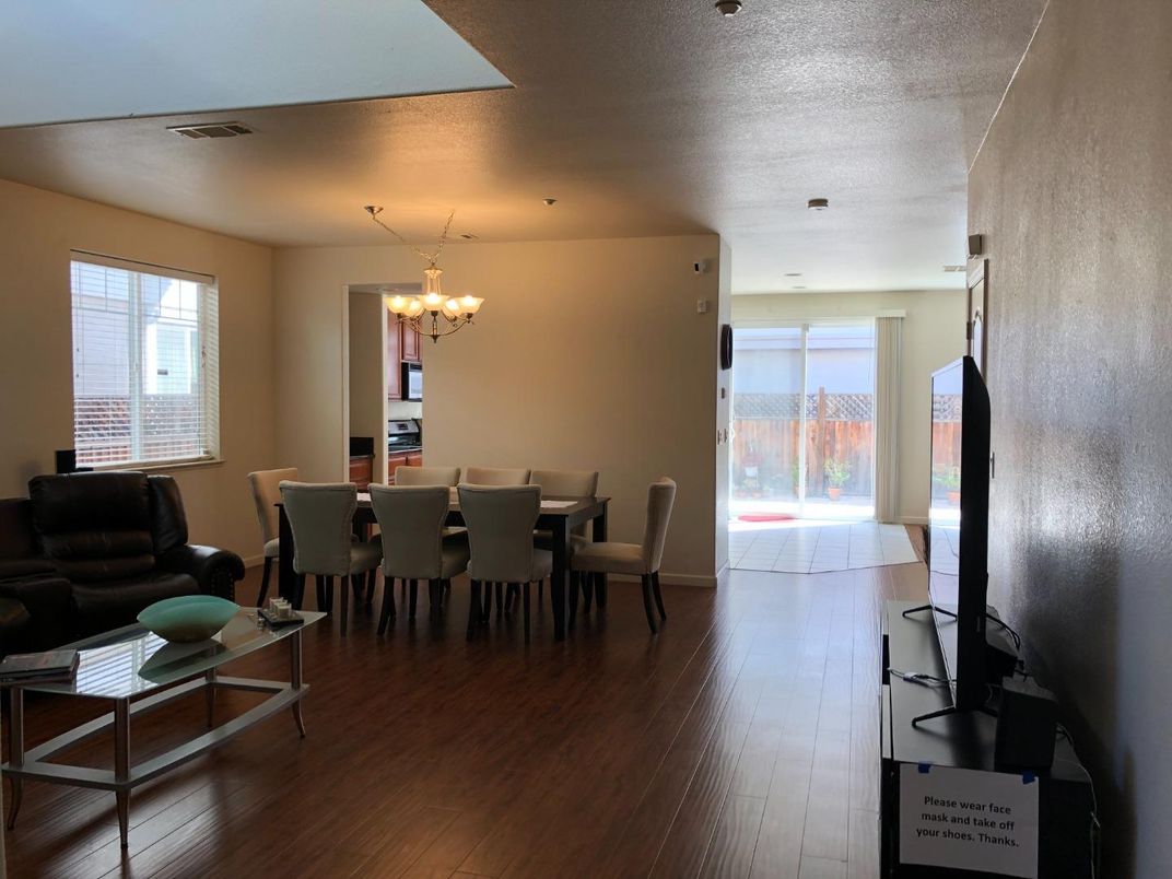 Chandelier, Dining room, Interior, Wood Texture Flooring
