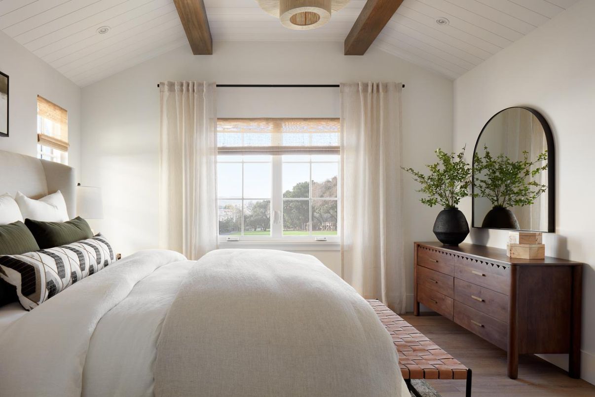 Bedroom, Interior, Wooden Beams, Wood Texture Flooring