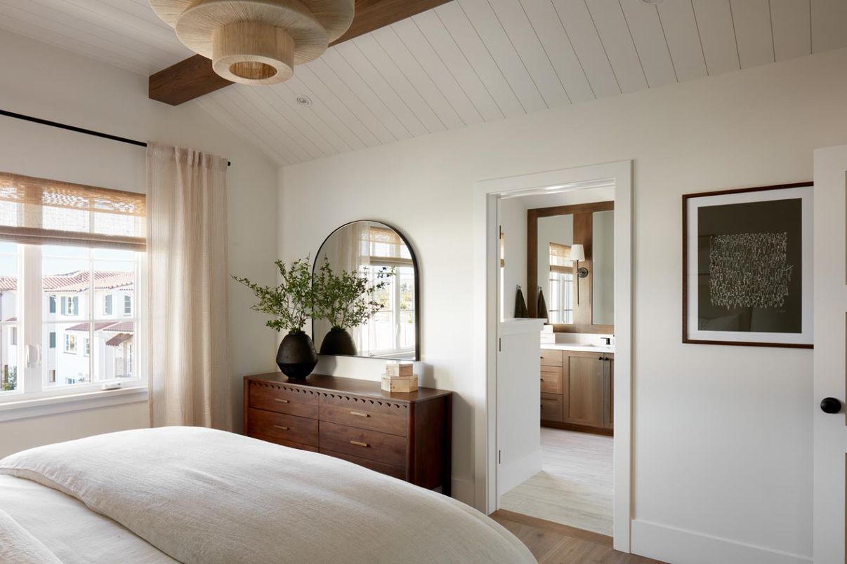 Bedroom, Interior, Wooden Beams, Wood Texture Flooring