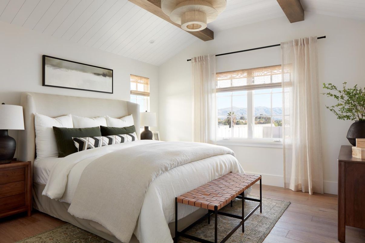 Bedroom, Interior, Wooden Beams, Wood Texture Flooring