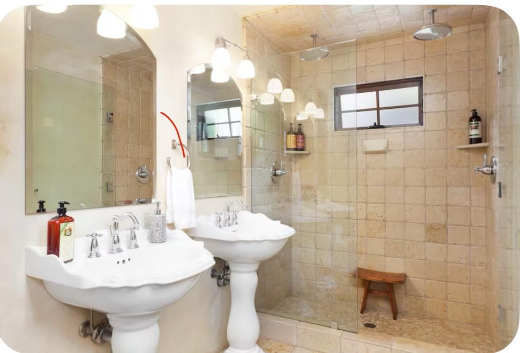 Bathroom, Glass Shower, Interior, Stone Walls