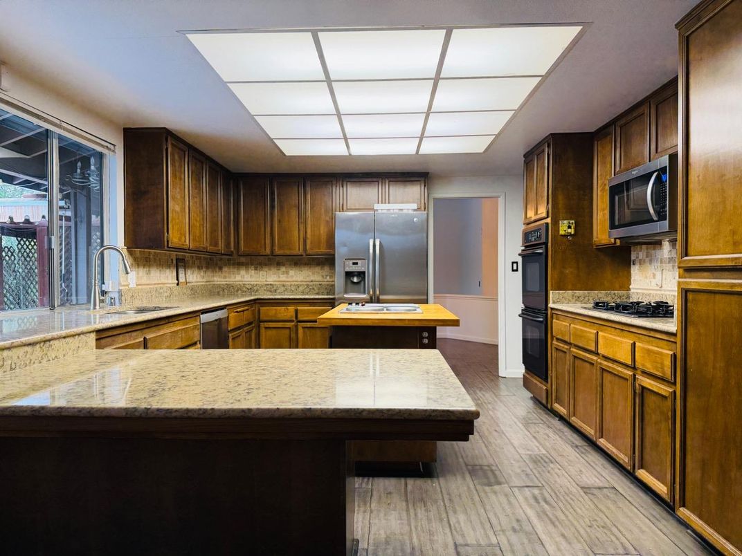 Interior, Kitchen, Wood Texture Flooring