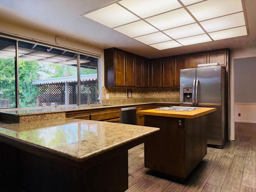 Interior, Kitchen, Wood Texture Flooring