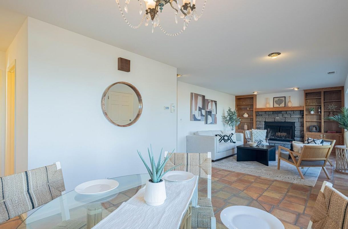 Dining room, Fireplace, Interior, Living room