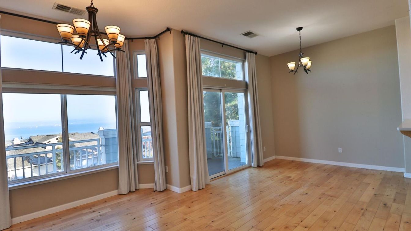 Chandelier, Empty room, Interior, Water, Wood Texture Flooring