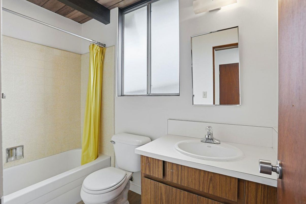 Bathroom, Interior, Wooden Beams