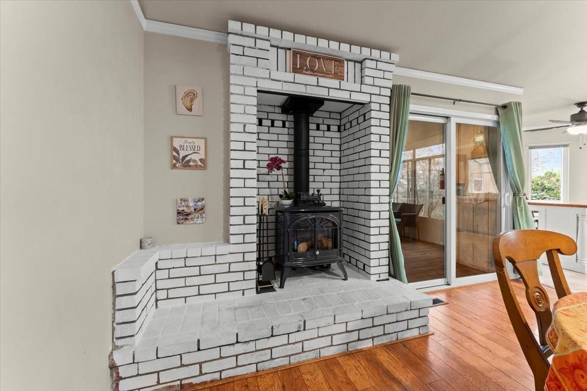 Fireplace, Interior, Stone Walls, Wood Texture Flooring
