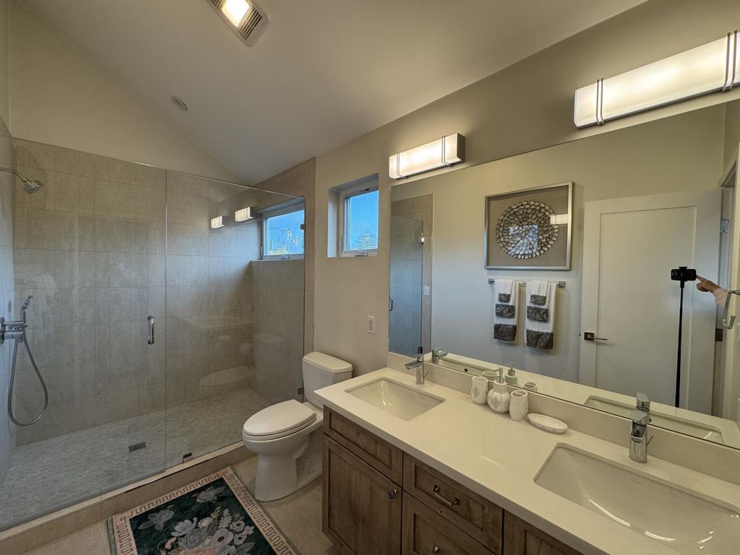 Bathroom, Dual Sink Vanities, Glass Shower, Interior
