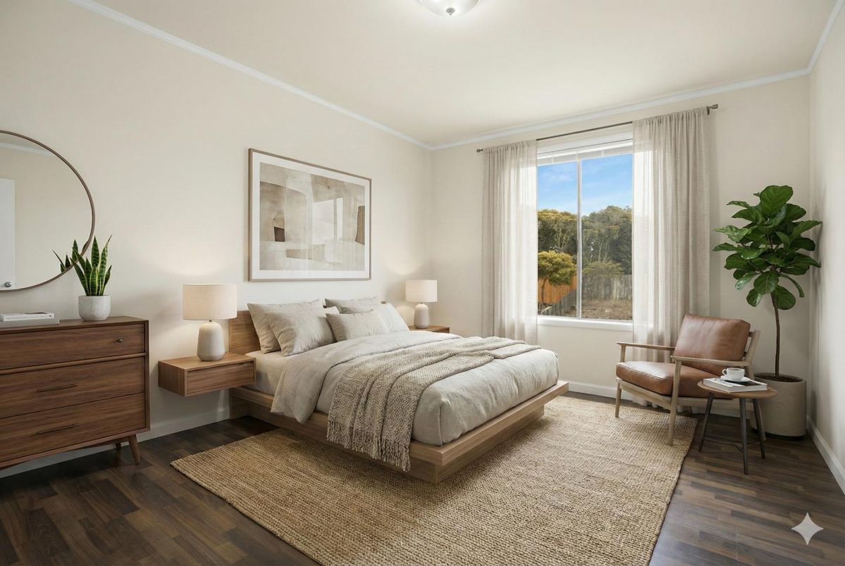 Bedroom, Interior, Wood Texture Flooring