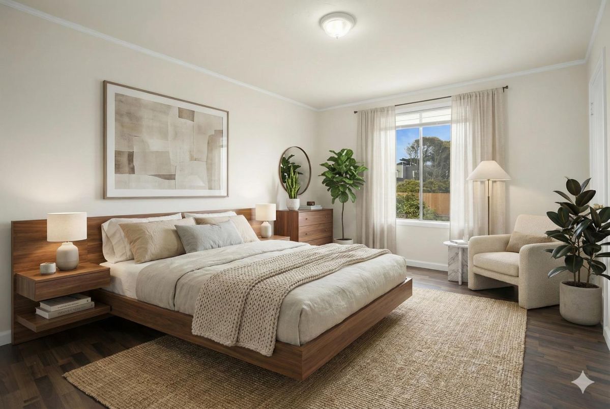 Bedroom, Interior, Wood Texture Flooring