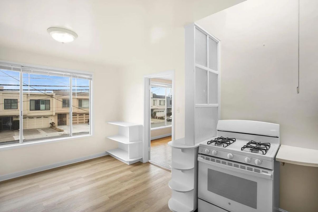 Interior, Kitchen, Stainless Steel Appliances, Wood Texture Flooring