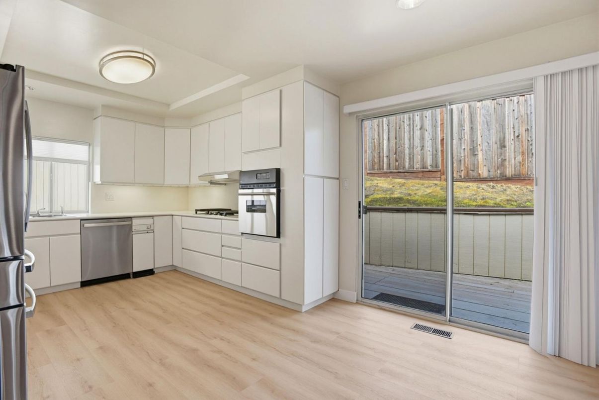 Interior, Kitchen, Stainless Steel Appliances, Wood Texture Flooring